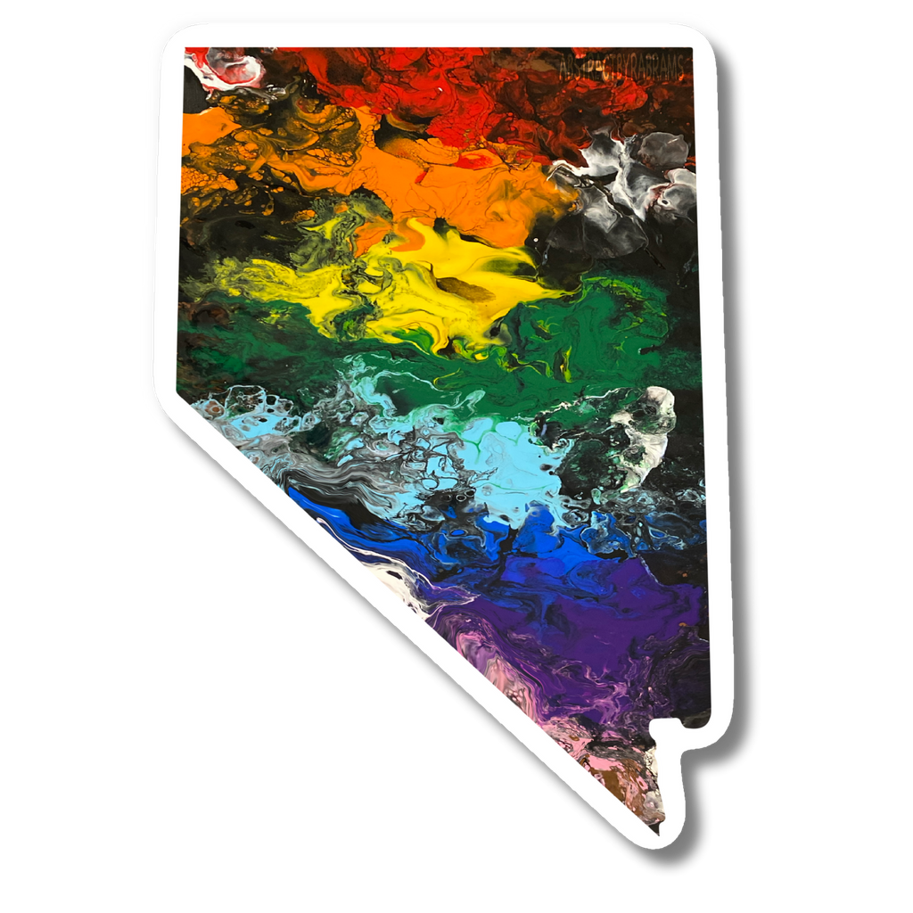 Nevada State Trans Pride and Rainbow State Vinyl Sticker