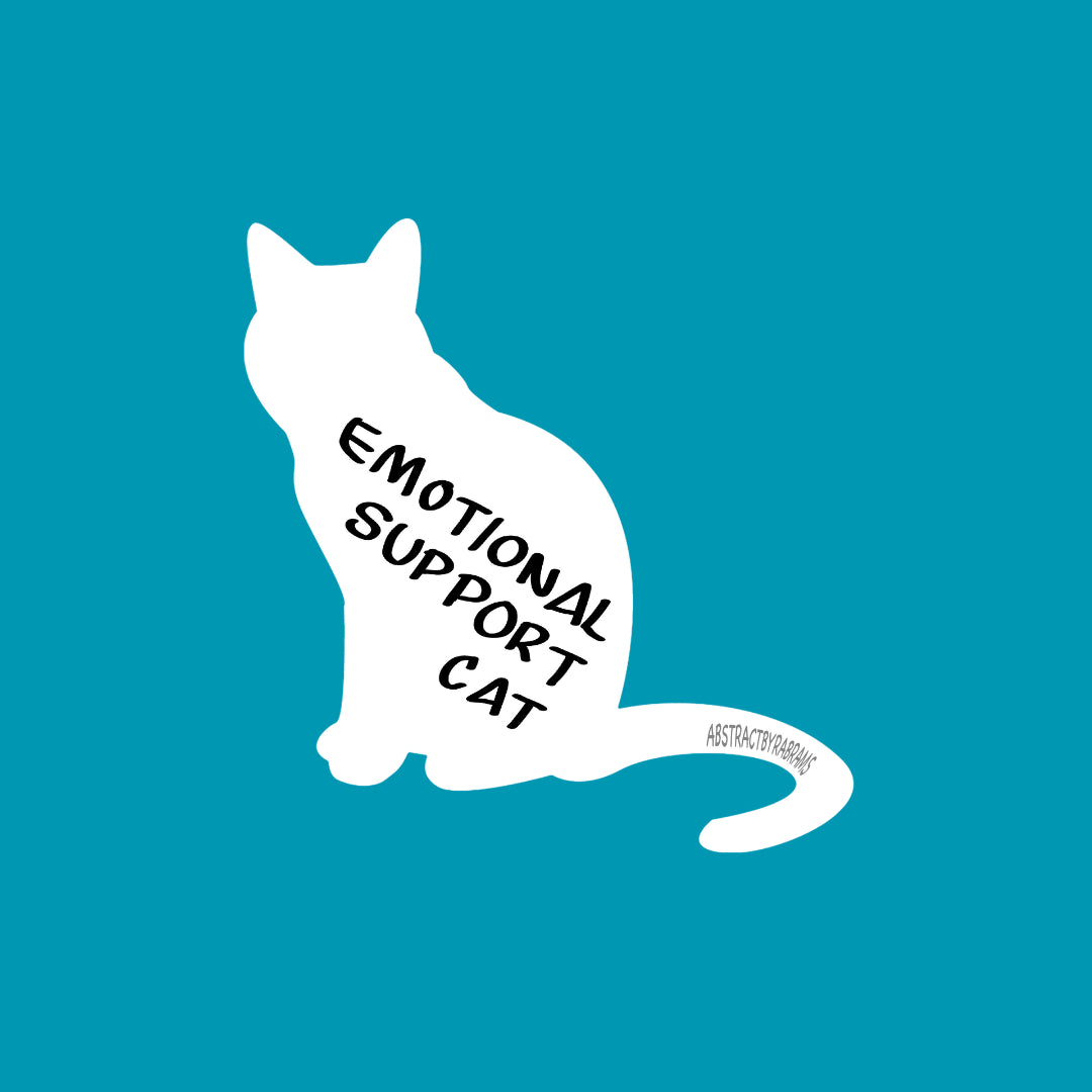 Emotional Support Cat - White Cat - ~2.89" × 3"