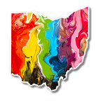 Ohio State Trans Pride and Rainbow State Vinyl Sticker