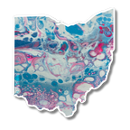 Ohio State Trans Pride and Rainbow State Vinyl Sticker