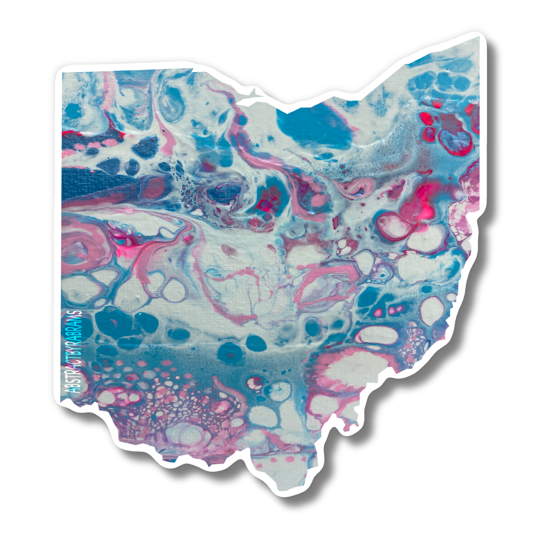 Ohio State Trans Pride and Rainbow State Vinyl Sticker