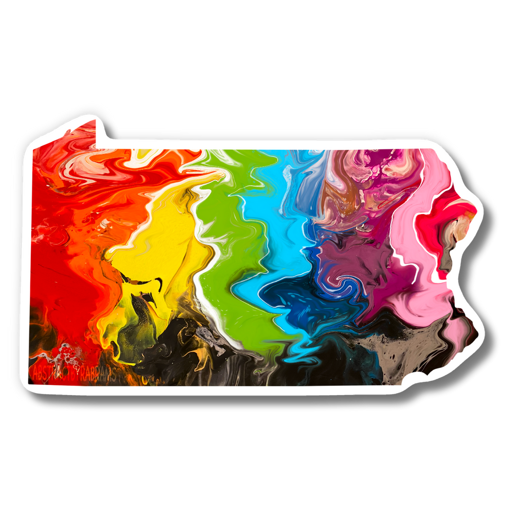 Pennsylvania State Trans Pride and Rainbow State Vinyl Sticker