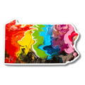 Pennsylvania State Trans Pride and Rainbow State Vinyl Sticker