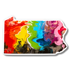 Pennsylvania State Trans Pride and Rainbow State Vinyl Sticker
