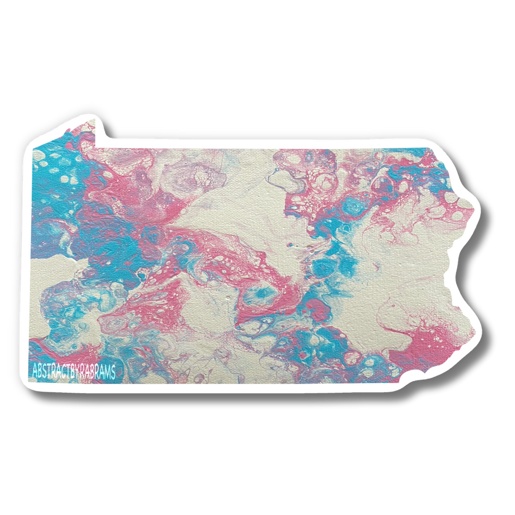 Pennsylvania State Trans Pride and Rainbow State Vinyl Sticker