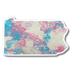 Pennsylvania State Trans Pride and Rainbow State Vinyl Sticker