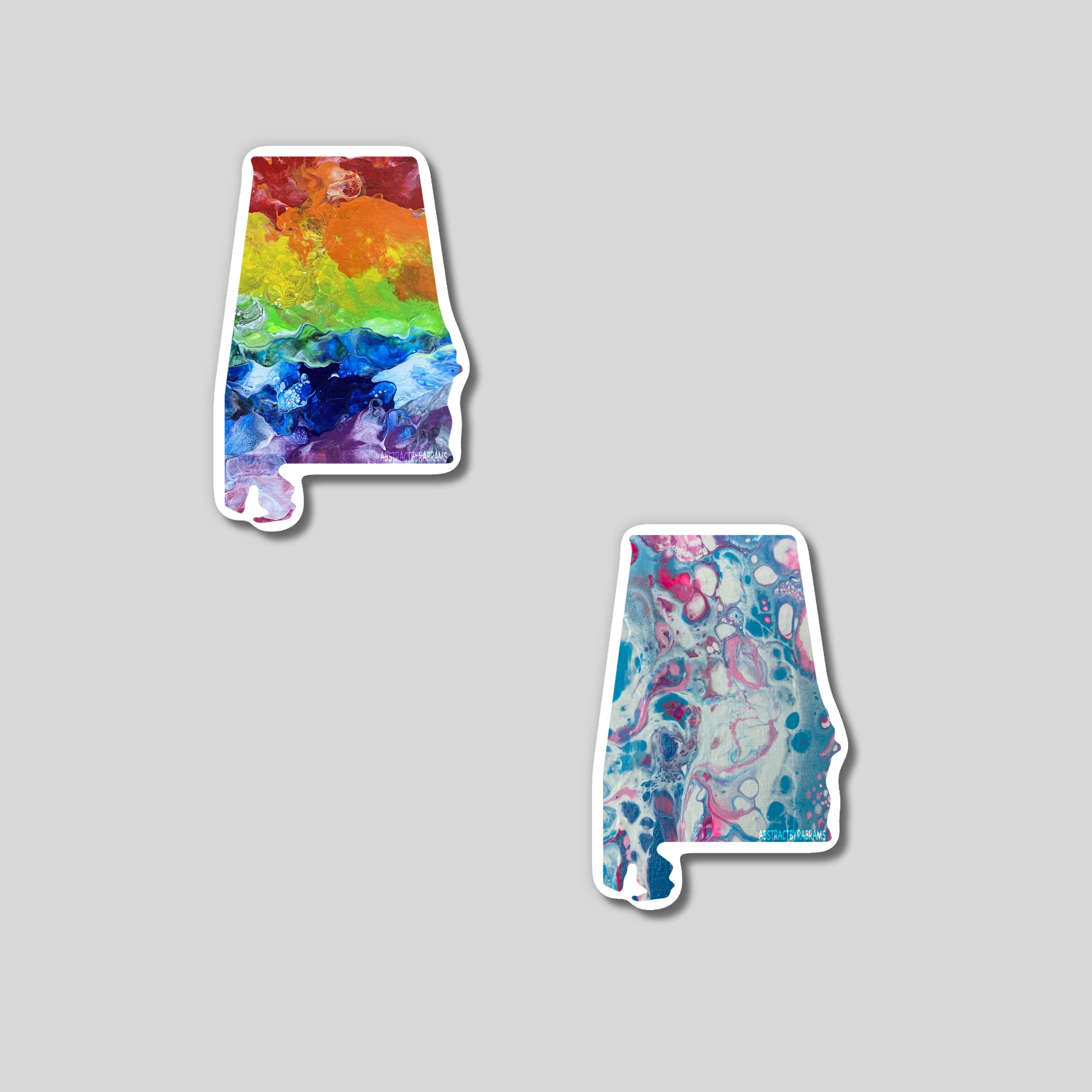 Alabama State Trans Pride and Rainbow State Vinyl Sticker