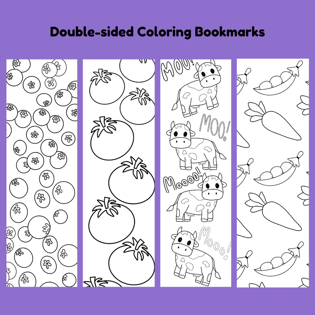 Double-Sided Coloring Bookmarks - 4 different Options