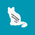 PREORDER - Emotional Support Cat - White/Grey Cat - ~2.89" × 3"