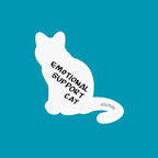 PREORDER - Emotional Support Cat - White/Grey Cat - ~2.89" × 3"