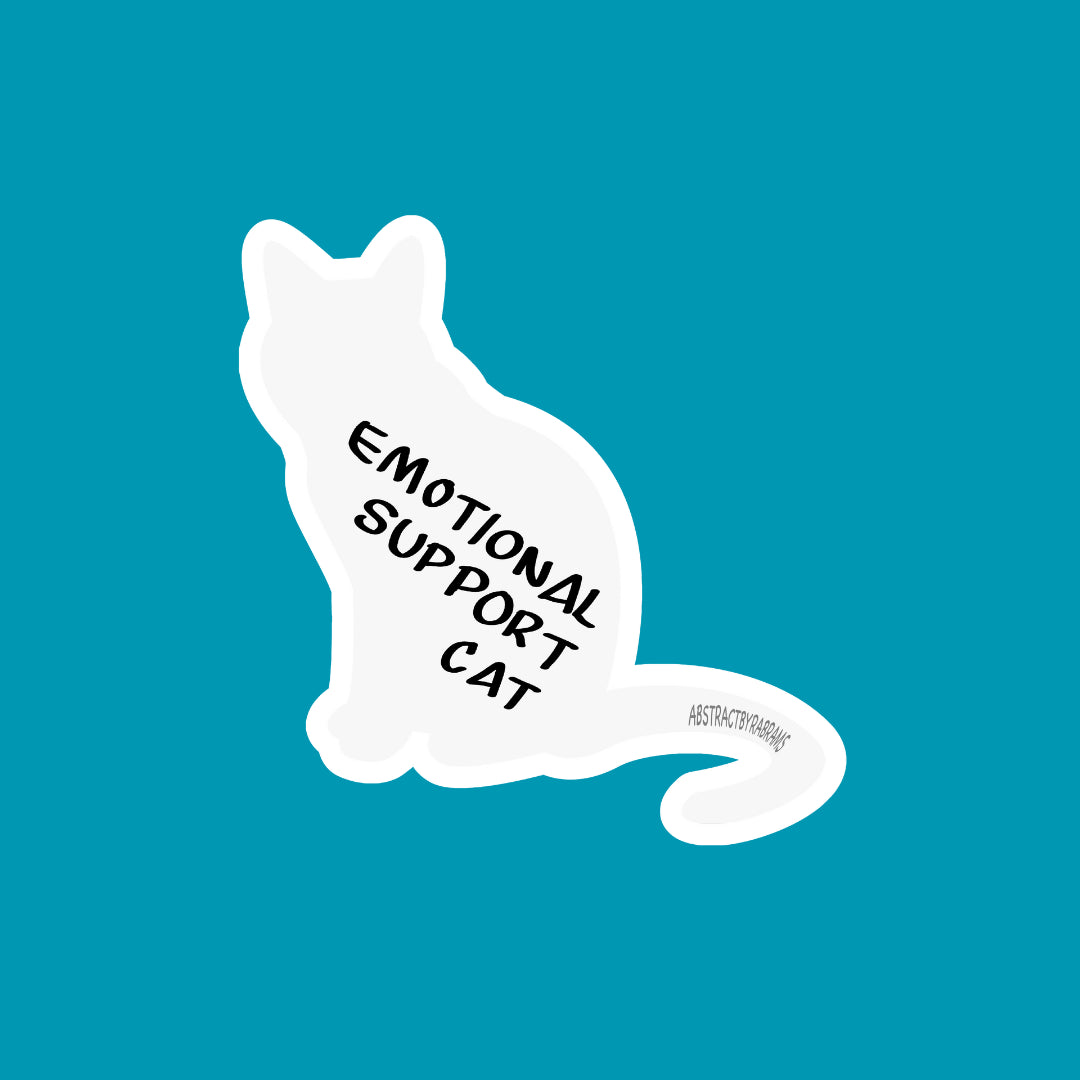 PREORDER - Emotional Support Cat - White/Grey Cat - ~2.89" × 3"