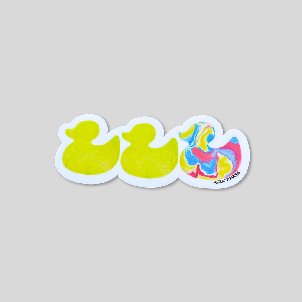 Duck Duck Pansexual Duck Sticker - Duck Duck Gray Duck - Duck Duck Pride Duck - Pansexual Pride - 3.5"x1.5"