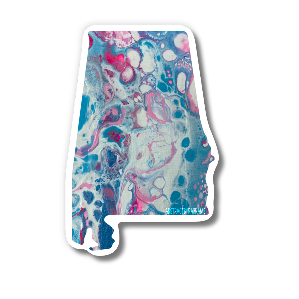 Alabama State Trans Pride and Rainbow State Vinyl Sticker