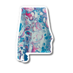 Alabama State Trans Pride and Rainbow State Vinyl Sticker
