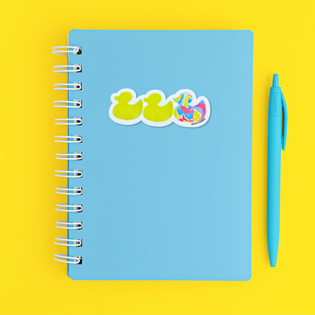 Duck Duck Pansexual Duck Sticker - Duck Duck Gray Duck - Duck Duck Pride Duck - Pansexual Pride - 3.5"x1.5"