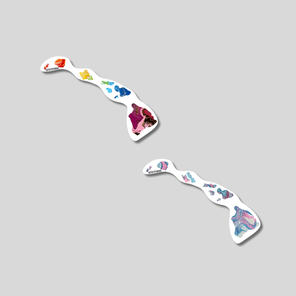 Hawaii State Trans Pride and Rainbow State Vinyl Sticker