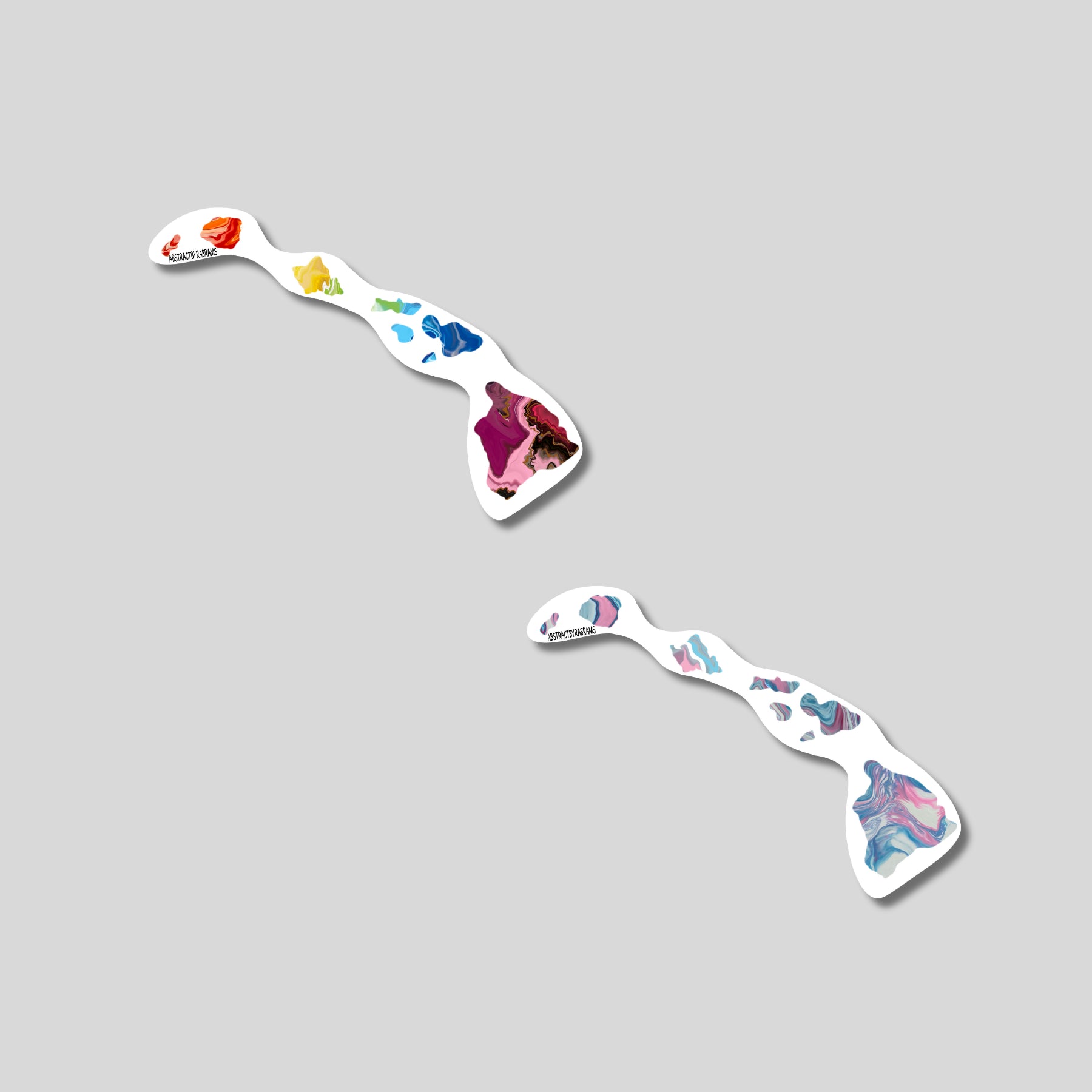 Hawaii State Trans Pride and Rainbow State Vinyl Sticker