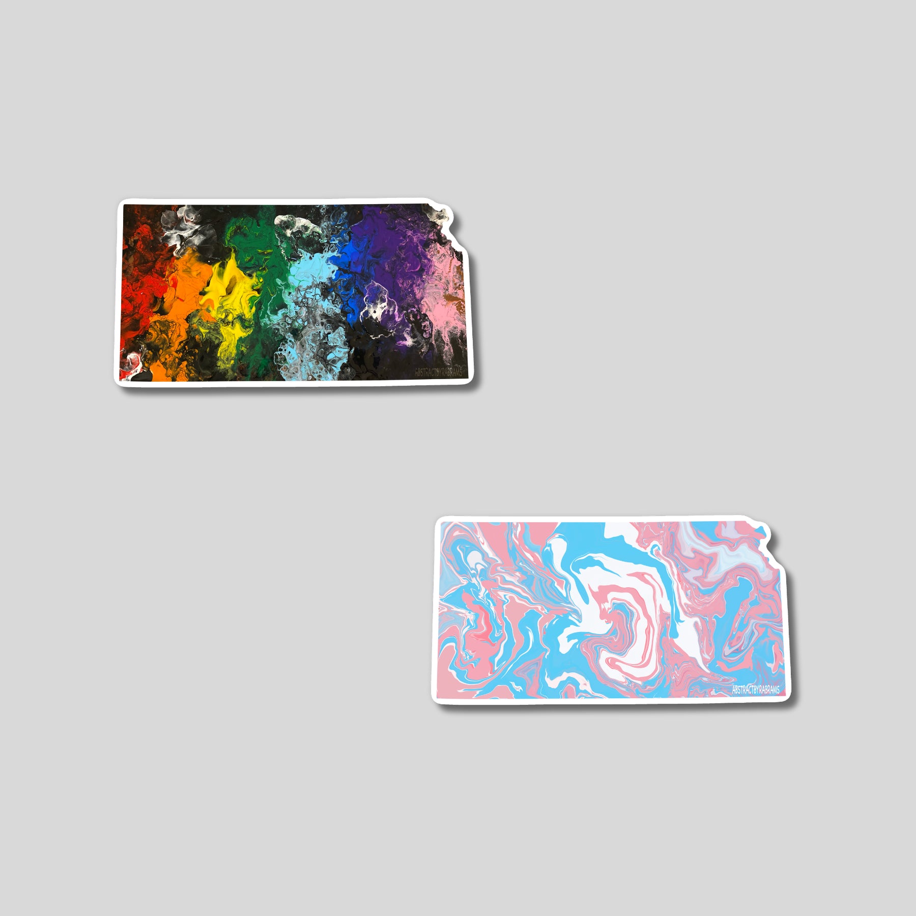 Kansas State Trans Pride and Rainbow State Vinyl Sticker