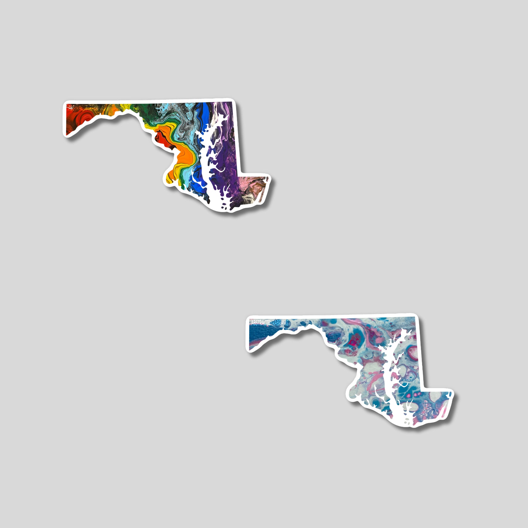Maryland State Trans Pride and Rainbow State Vinyl Sticker