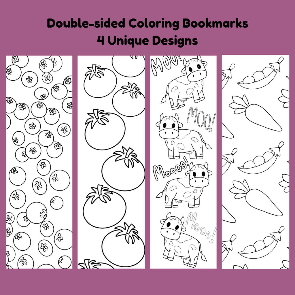 Double-Sided Coloring Bookmarks - 4 different Options