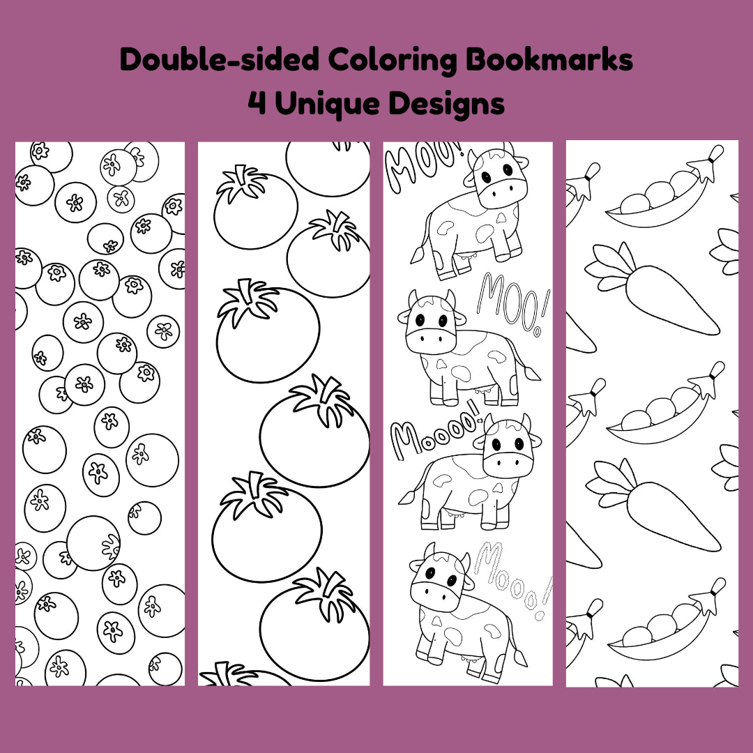 Double-Sided Coloring Bookmarks - 4 different Options