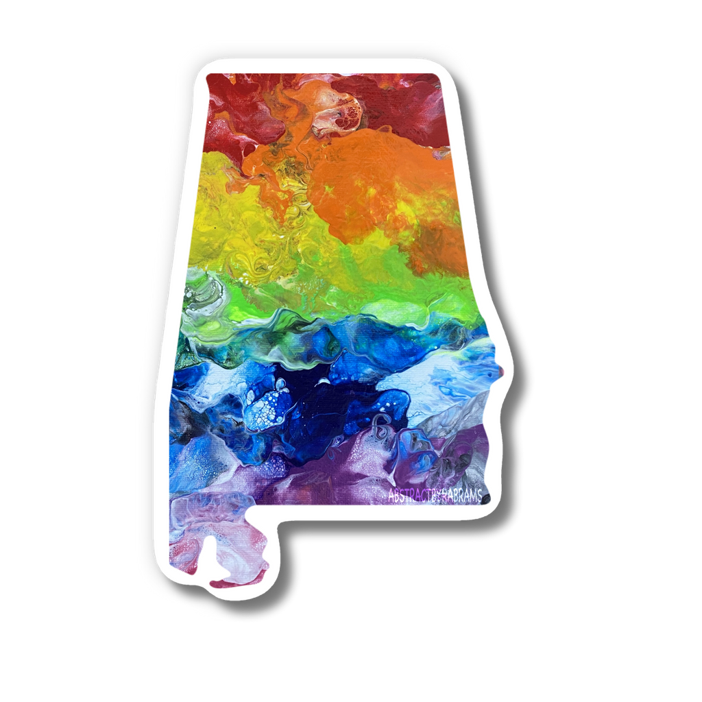 Alabama State Trans Pride and Rainbow State Vinyl Sticker