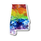 Alabama State Trans Pride and Rainbow State Vinyl Sticker
