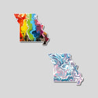 Missouri State Trans Pride and Rainbow State Vinyl Sticker