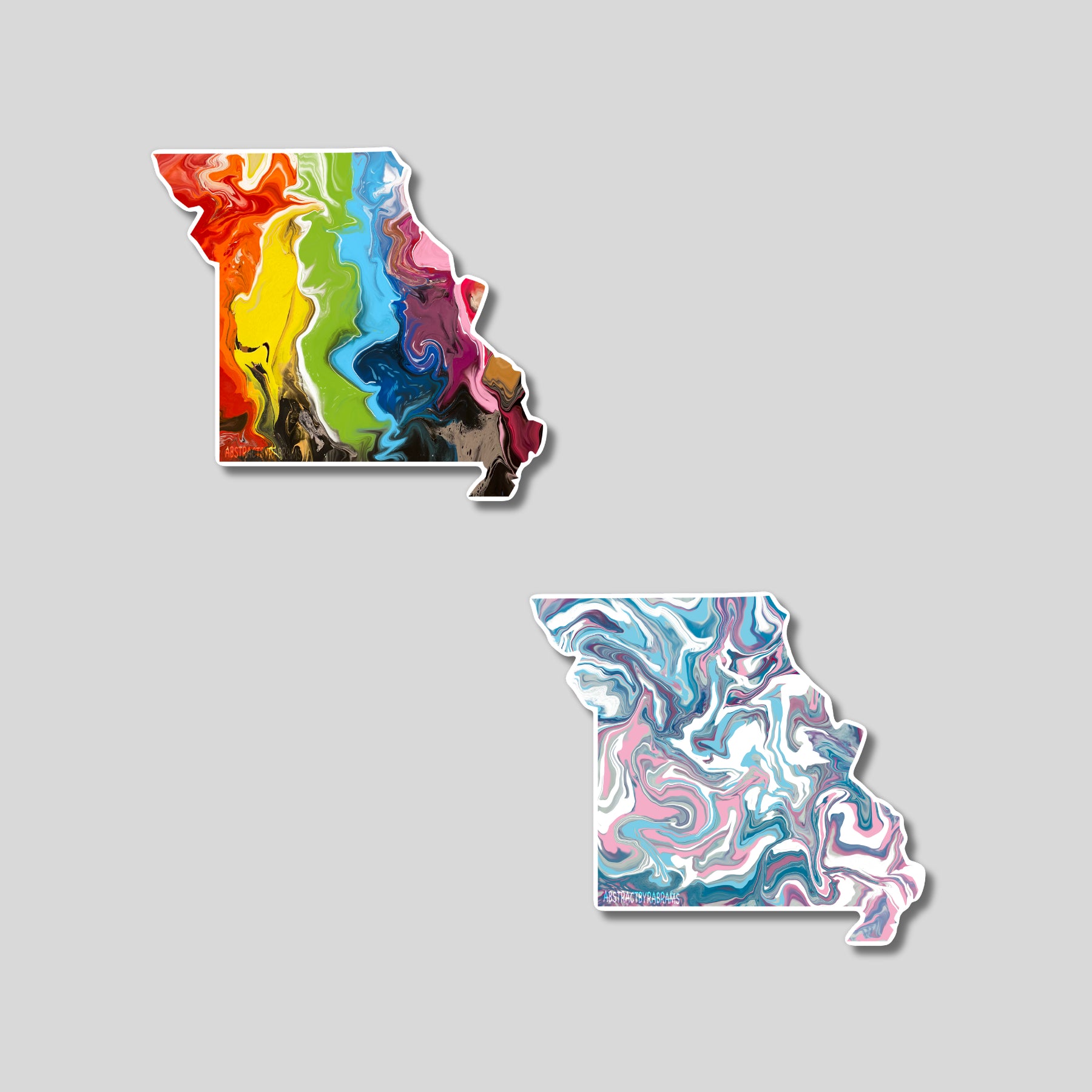Missouri State Trans Pride and Rainbow State Vinyl Sticker