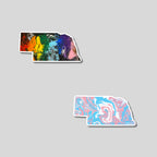 Nebraska State Trans Pride and Rainbow State Vinyl Sticker