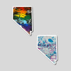 Nevada State Trans Pride and Rainbow State Vinyl Sticker