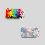 Pennsylvania State Trans Pride and Rainbow State Vinyl Sticker