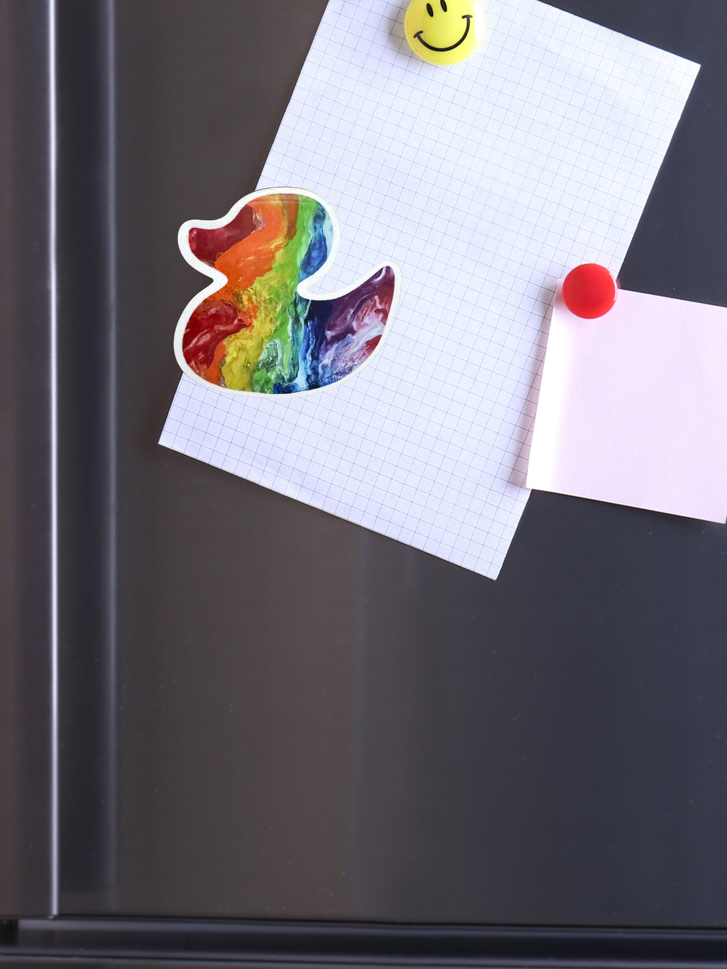 Rainbow Rubber Duck Magnet, Car Magnet - 4"