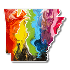 Arkansas State Trans Pride and Rainbow State Vinyl Sticker