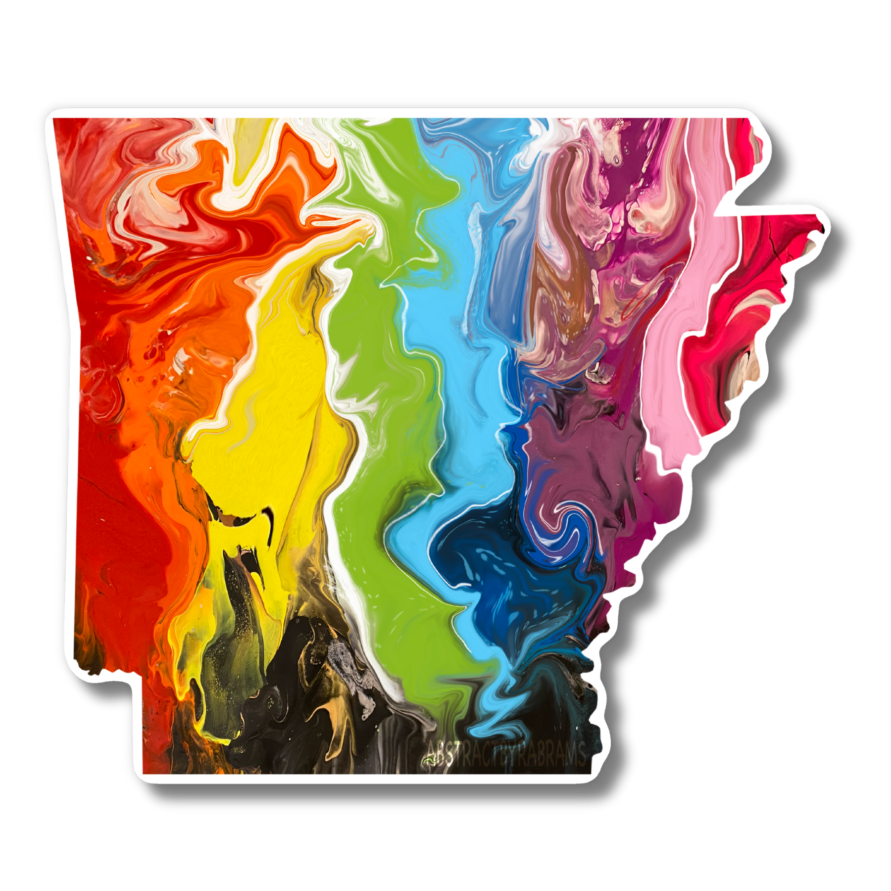 Arkansas State Trans Pride and Rainbow State Vinyl Sticker