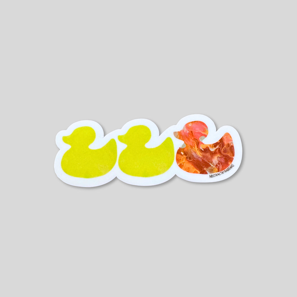 Duck Duck Lesbian Duck Sticker - Duck Duck Gray Duck - Duck Duck Pride Duck - Lesbian Pride - 3.5"x1.5"