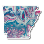 Arkansas State Trans Pride and Rainbow State Vinyl Sticker