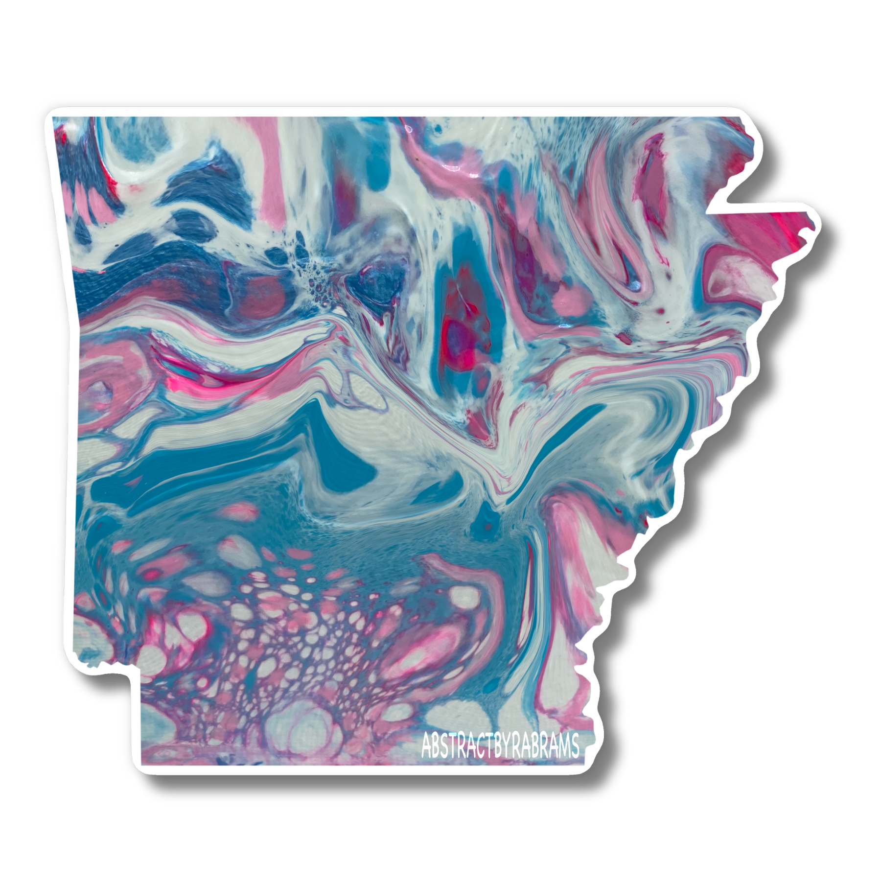 Arkansas State Trans Pride and Rainbow State Vinyl Sticker