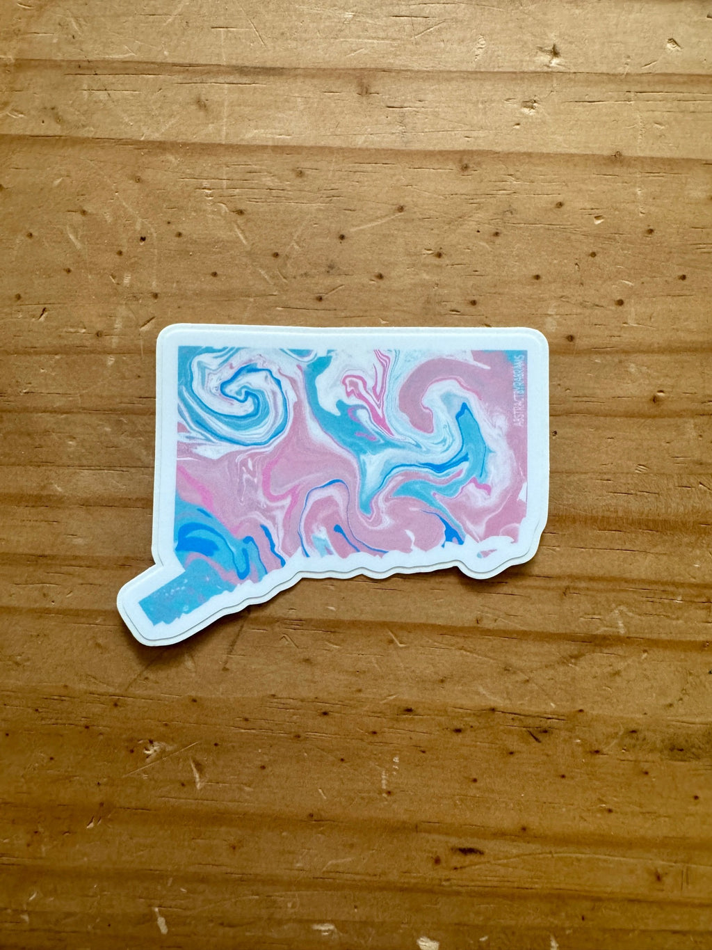 Connecticut State Trans Pride and Rainbow State Vinyl Sticker