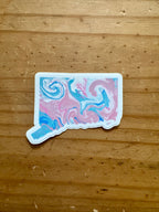 Connecticut State Trans Pride and Rainbow State Vinyl Sticker