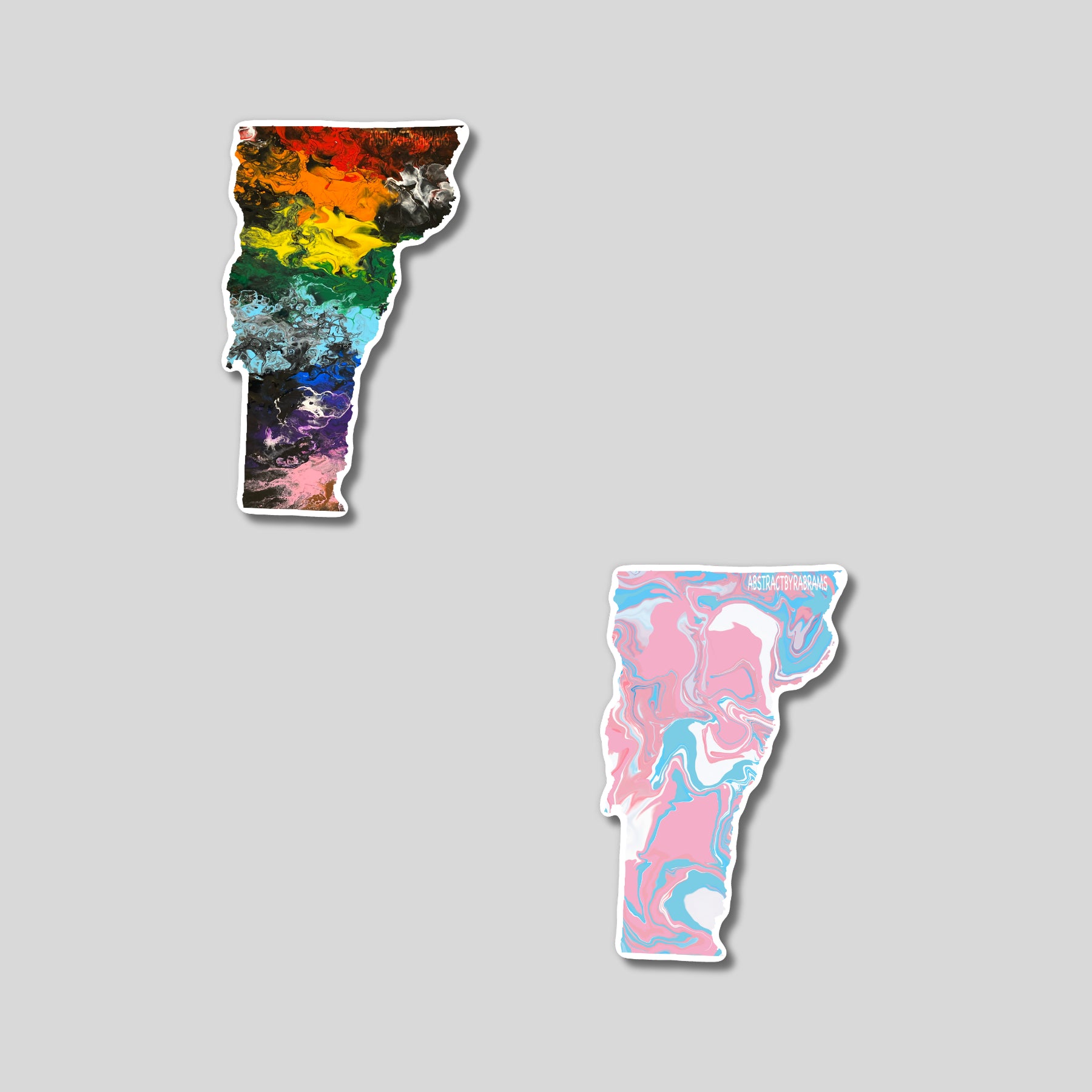 Vermont State Trans Pride and Rainbow State Vinyl Sticker