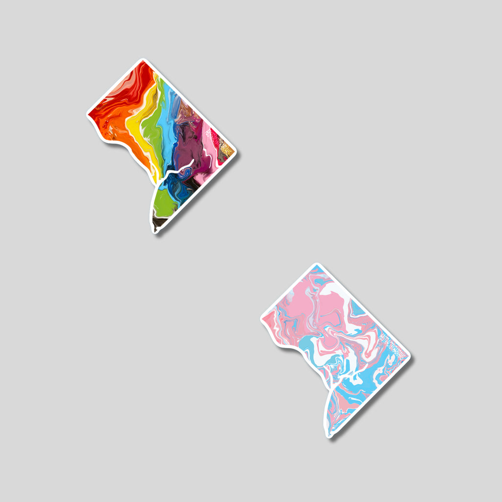 Washington D.C. Trans Pride and Rainbow State Vinyl Sticker