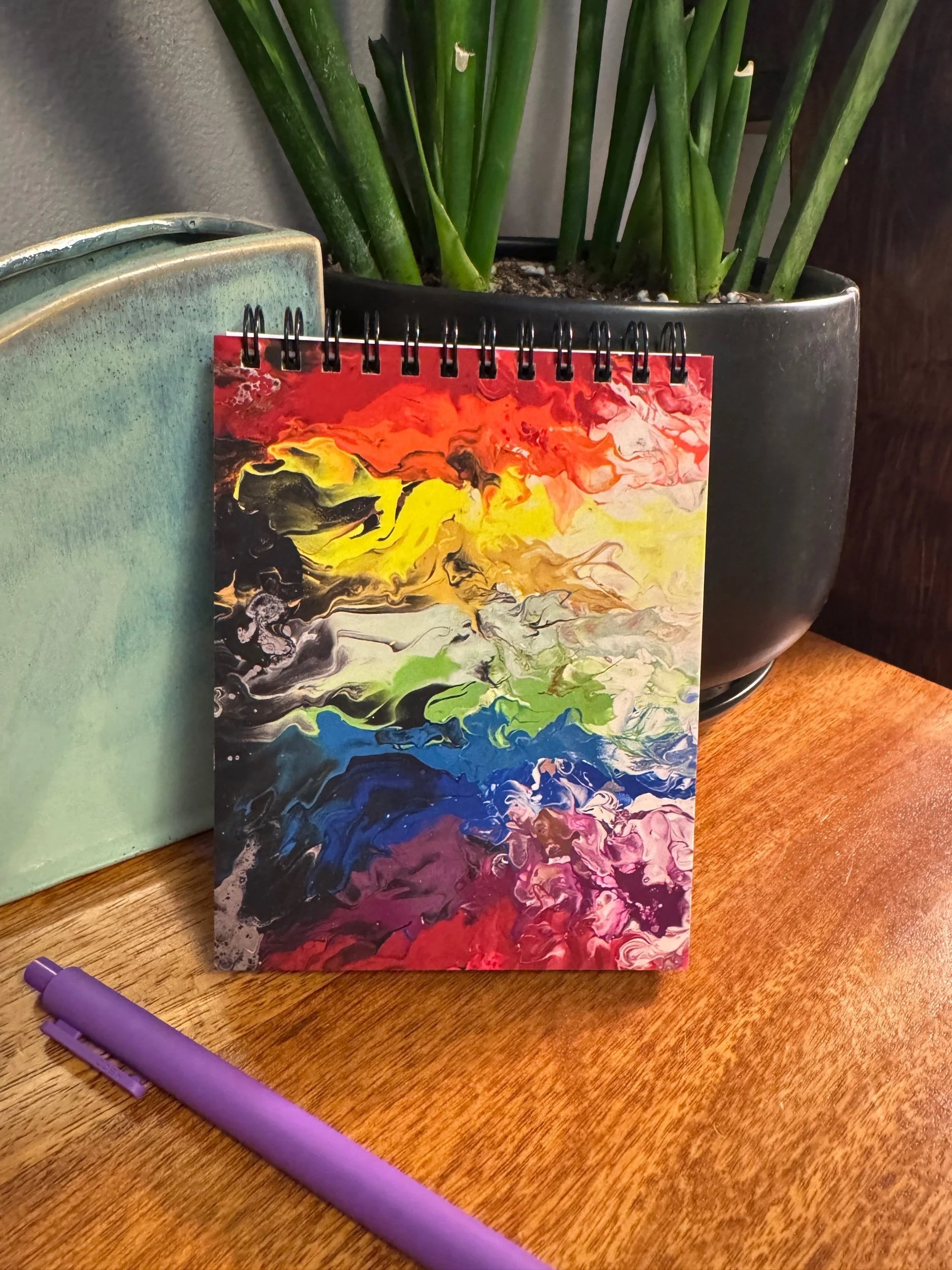 Vibrant Rainbow Notepad - 2 paper option - 5.5"x4.25"