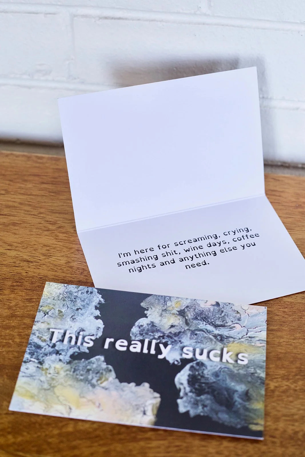 This Really Sucks Greeting Card | Condolences Card | Sending Hugs | 4"x6" | Mourning
