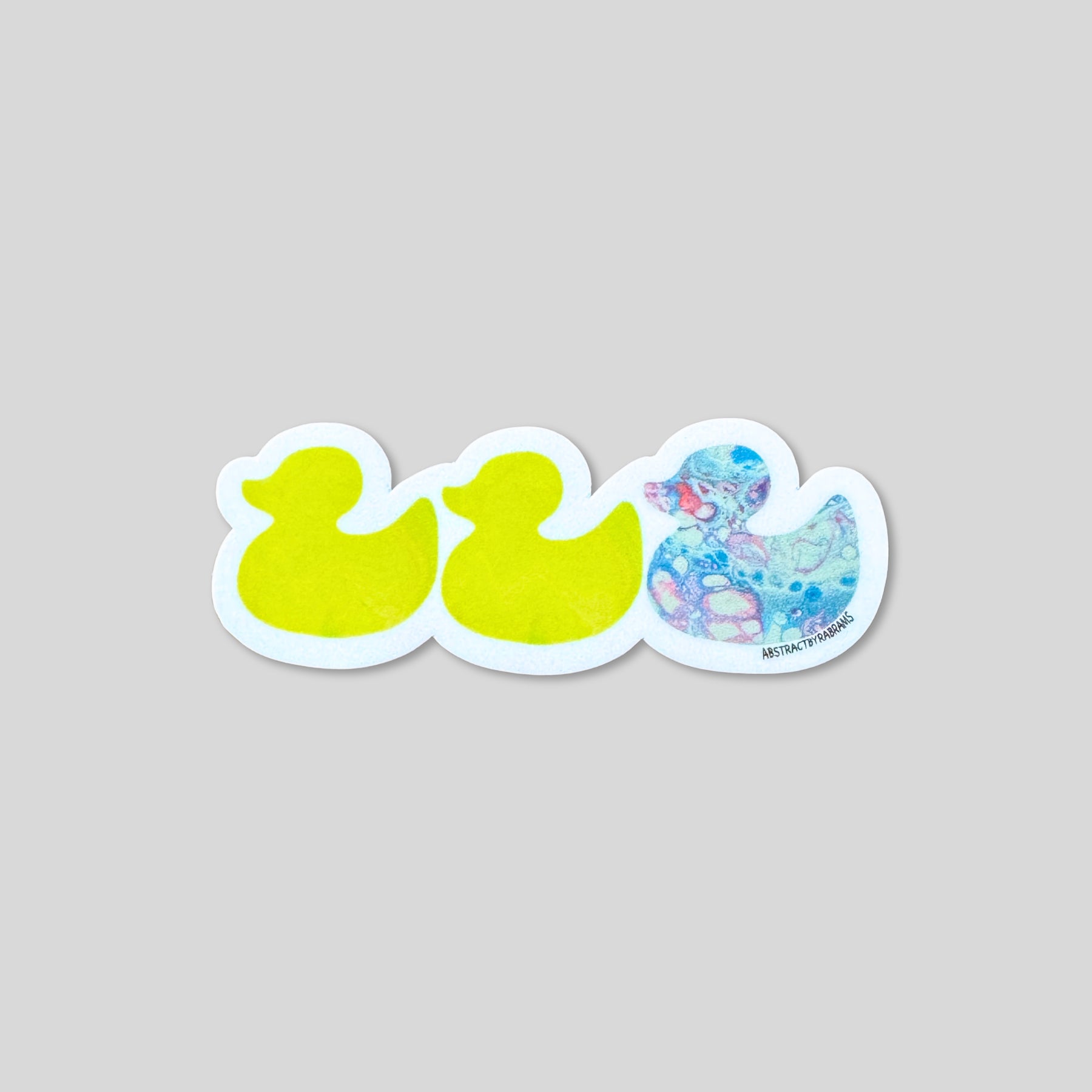 Duck Duck Trans Duck Sticker - Duck Duck Gray Duck - Duck Duck Pride Duck - 3.5"x1.5"