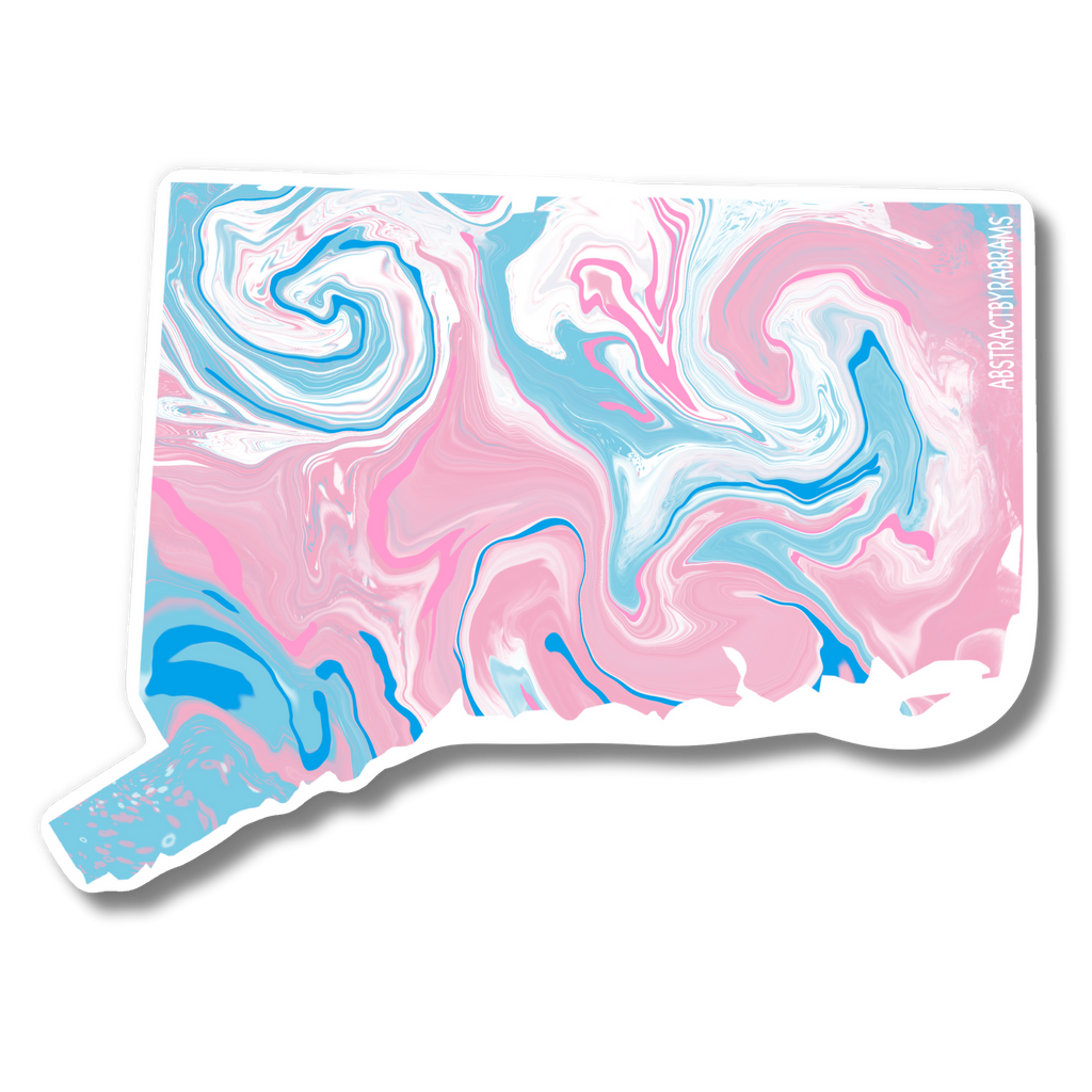 Connecticut State Trans Pride and Rainbow State Vinyl Sticker