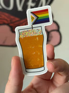 Rainbow Glittery Beer Sticker