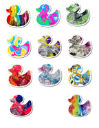 Purple, White, Gray, White Duck Sticker - Asexual Pride - Easy Peel - Vinyl - 3"