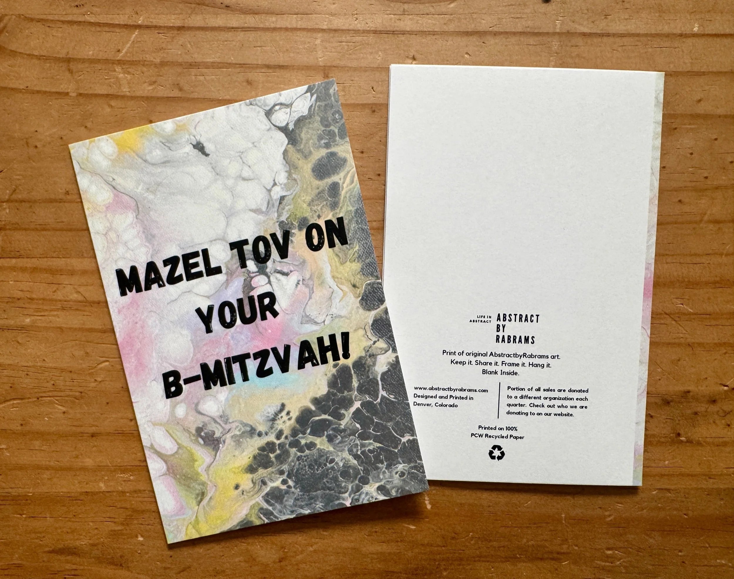 Mazel Tov on Your B-Mizvah Greeting Cards