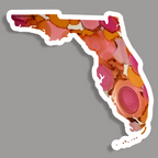 Florida State Shape Sticker - Trans Pride, Lesbian Pride and Progress Pride